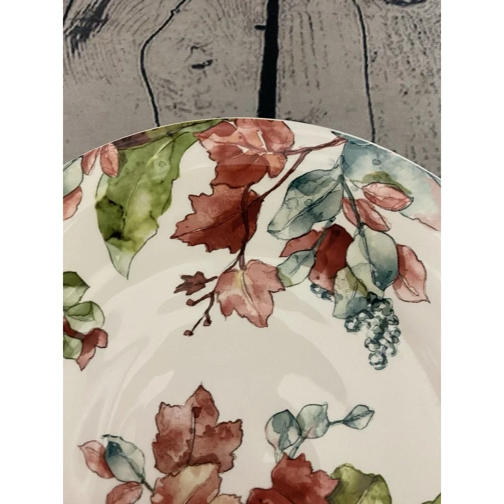 Pier 1 Waterbury Leaves Salad Plate Ironstone Fall Colors 8-7/8